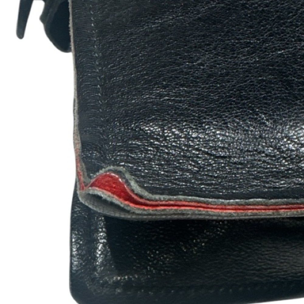 Bally Leather Shoulder Bag Black with Red Suede Interior - Picture 14 of 16